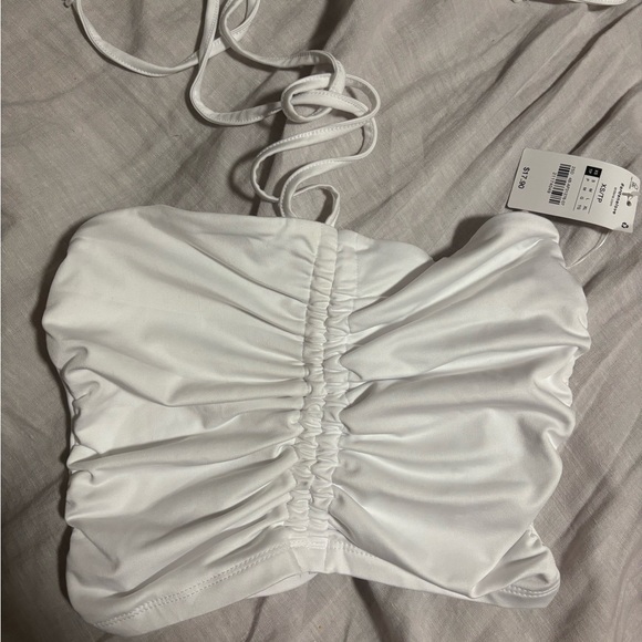 White Ruched Women's Top - Picture 1 of 3